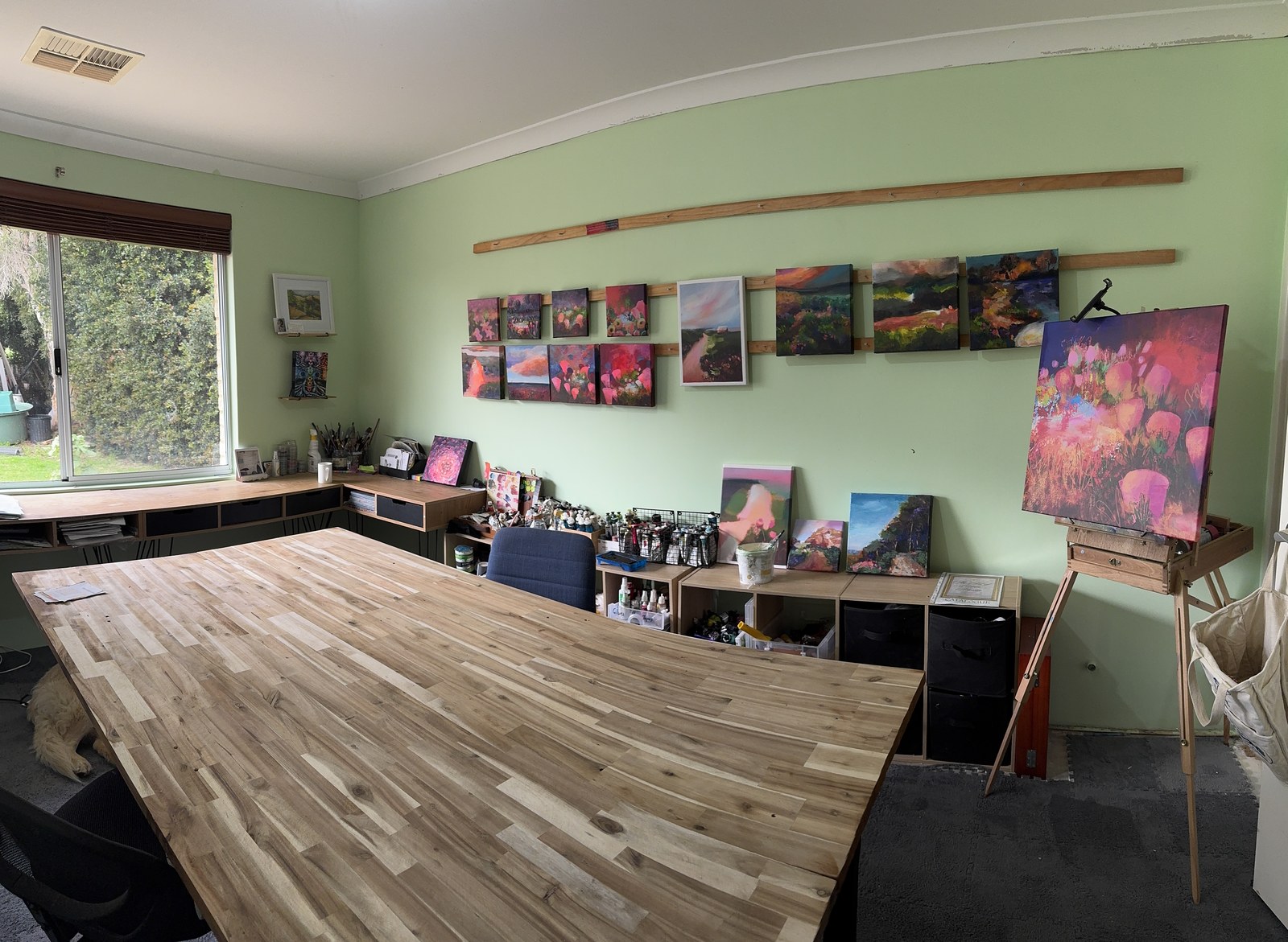 Colleen's home art studio in Harvey